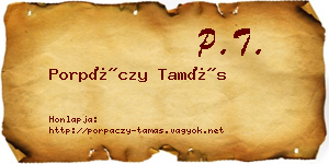 Porpáczy Tamás névjegykártya