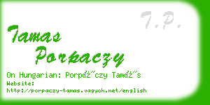 tamas porpaczy business card